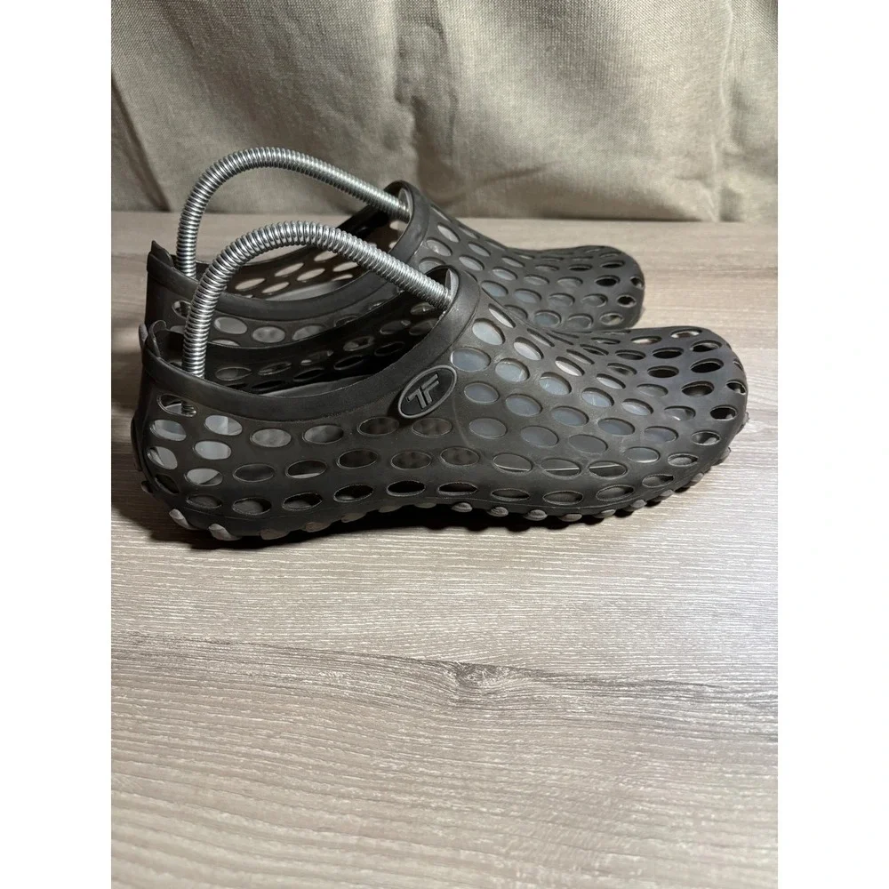 TF Water Shoes Mens 8 Womens 9.5 Gray Perforated Slip On Beach Clogs EU 41